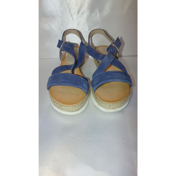 Kenneth Cole Suede Espadrille Wedge Sandals Size 8M - Picture 2 of 4